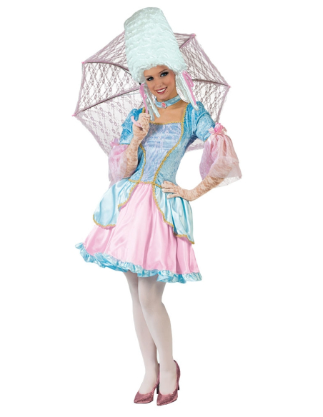 Déguisement Baroque femme rose et bleu