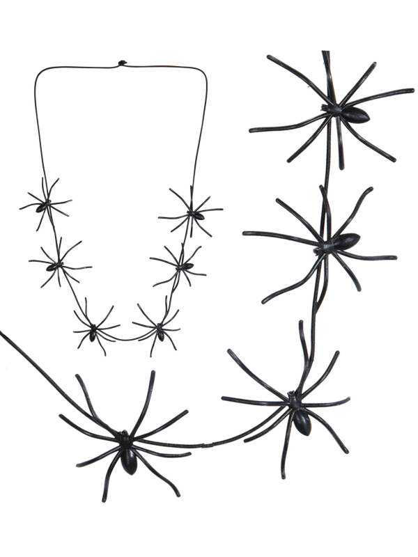 Collier avec araignées noires 60 cm