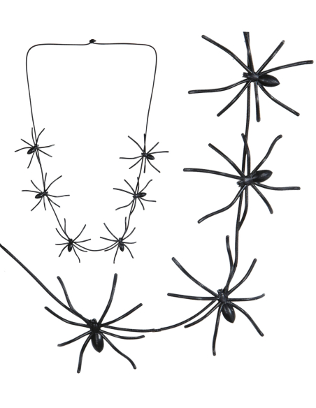 Collier avec araignées noires 60 cm