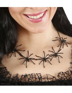 Collier avec araignées noires 60 cm