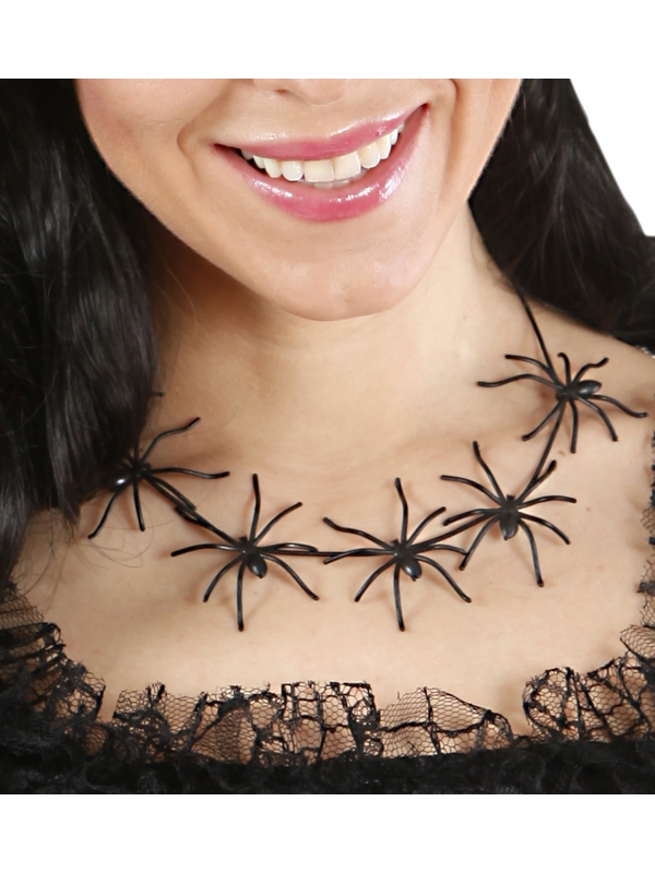Collier avec araignées noires 60 cm