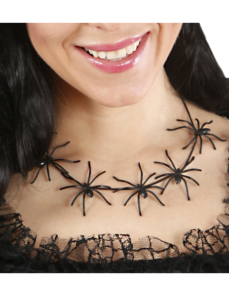 Collier avec araignées noires 60 cm