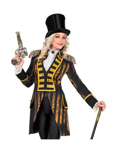 Veste Steampunk femme marron et doré du S au XXL