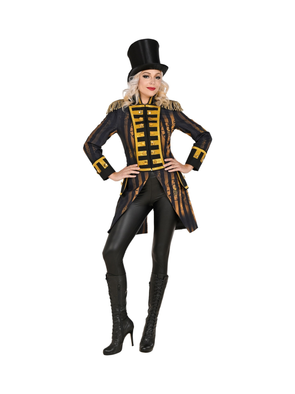 Veste Steampunk homme marron et dorée - S au XXL