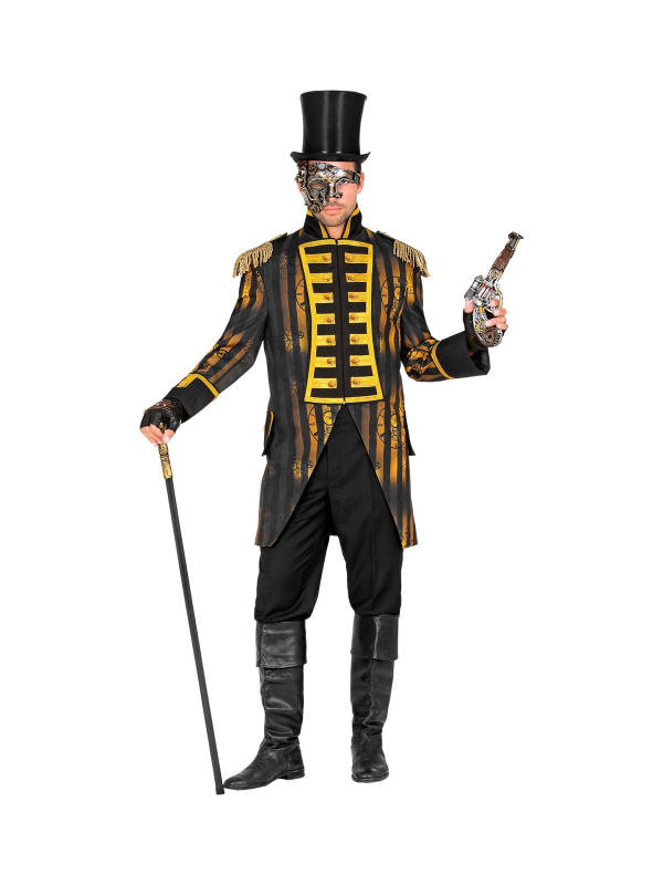 Veste Steampunk homme marron et dorée - S au XXL