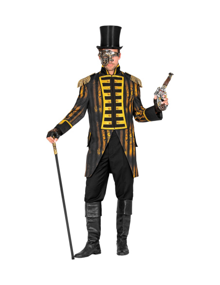 Veste Steampunk homme marron et dorée - S au XXL