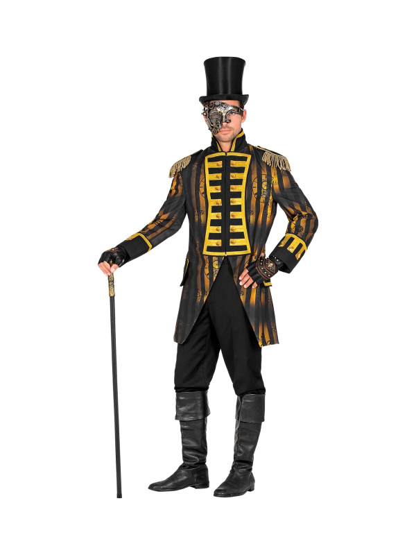 Veste Steampunk homme marron et dorée - S au XXL
