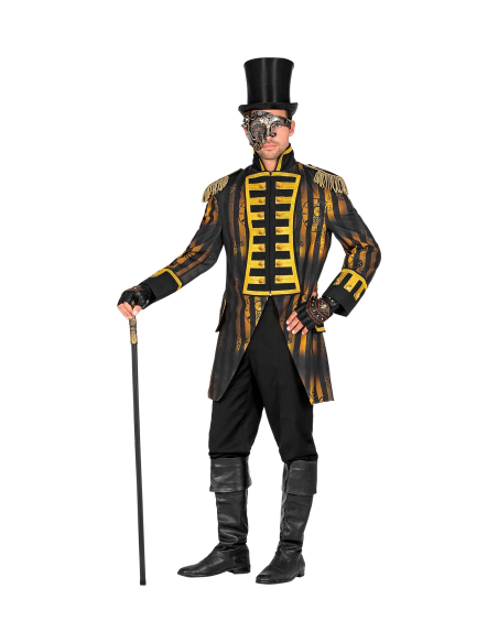 Veste Steampunk homme marron et dorée - S au XXL