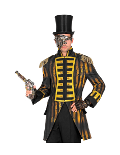 Veste Steampunk homme marron et dorée - S au XXL