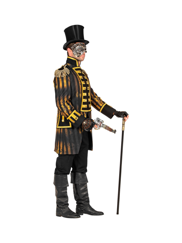Veste Steampunk homme marron et dorée - S au XXL