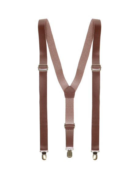 Bretelles marron homme Simili cuir