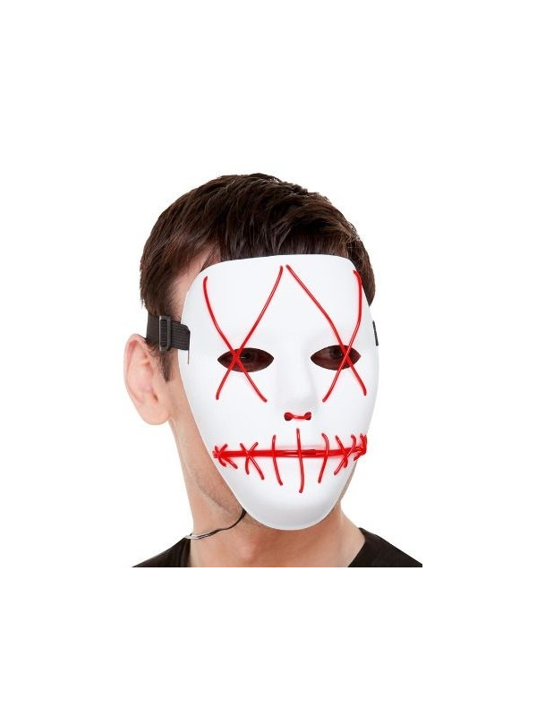 Masque visage avec coutures lumineuses