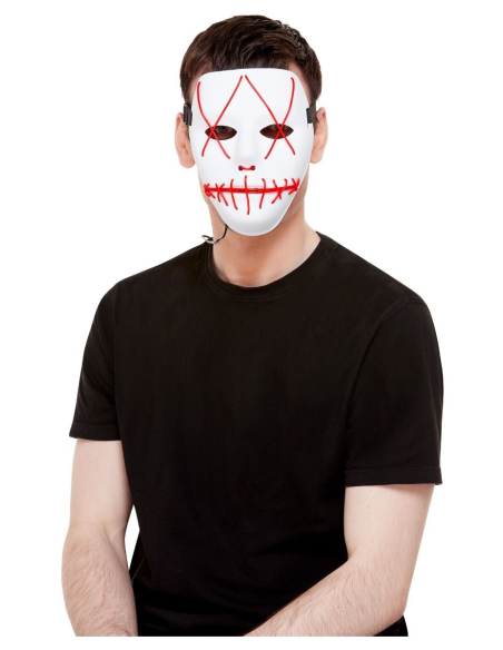 Masque Lumineux Halloween Coutures – Masque LED Visage Effrayant