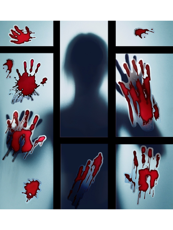 Stickers fenêtres mains ensanglantées - Halloween