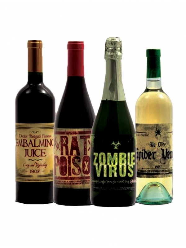 8 étiquettes bouteille (virus, poison Halloween)