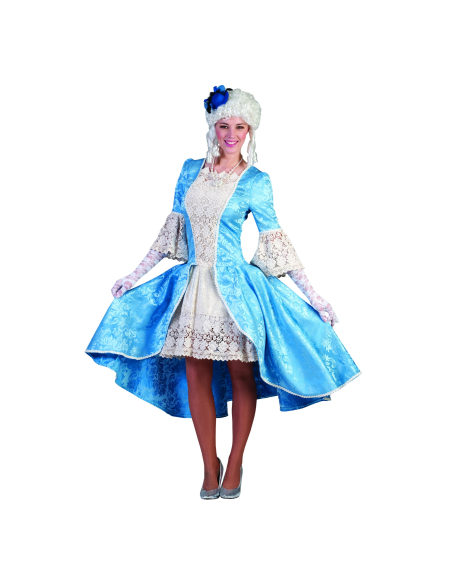 Déguisement Baroque femme bleu avec dentelle taille L