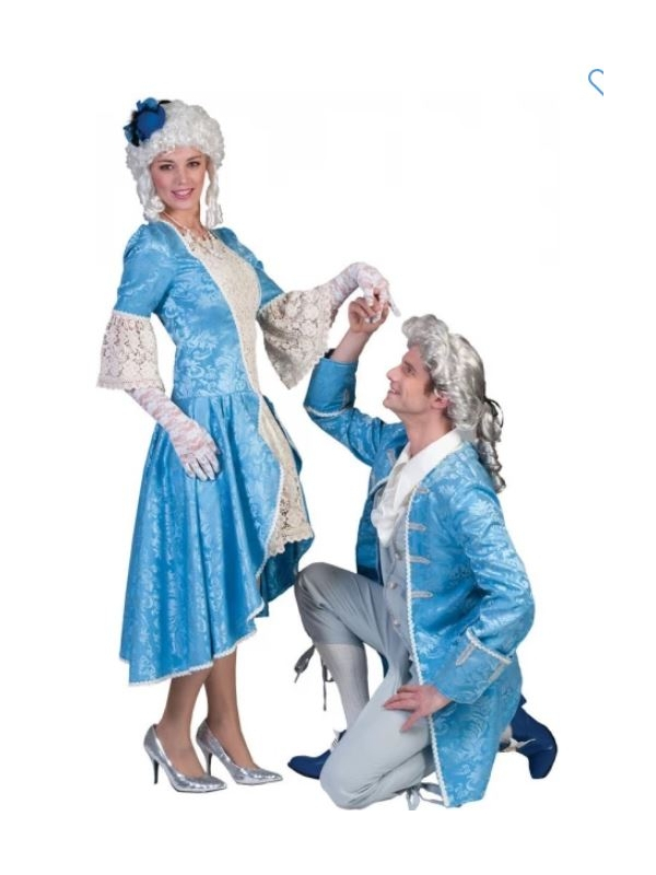 Déguisement Baroque femme bleu avec dentelle taille L