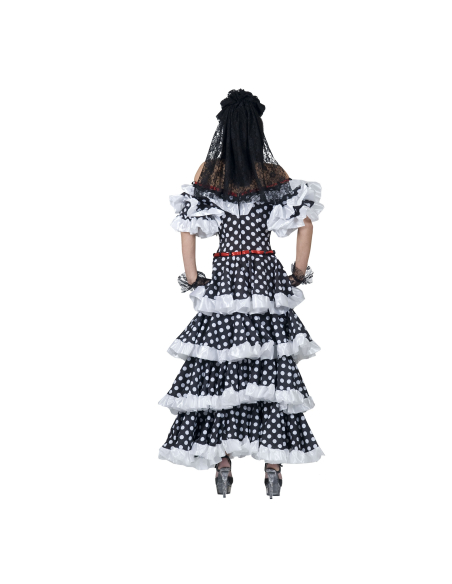Robe Flamenco femme bleu à pois