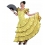 Robe Flamenco femme jaune à pois