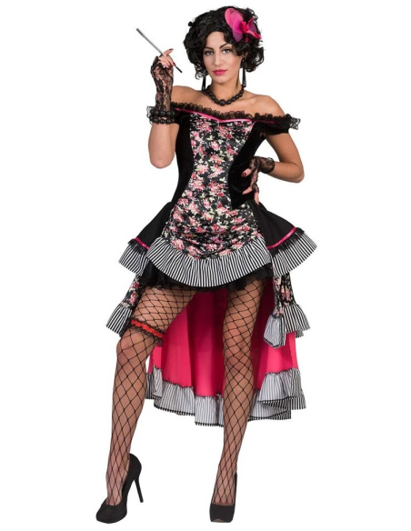 Déguisement Saloon femme sexy - rose & noir