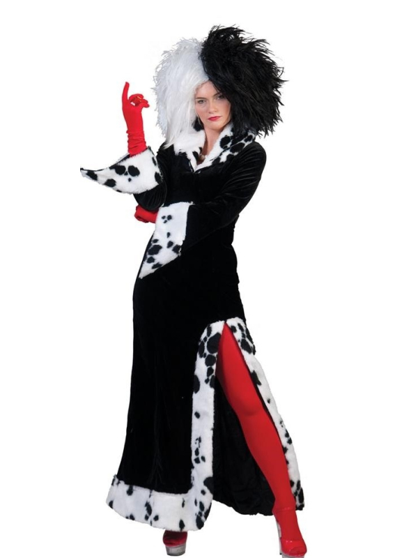 Déguisement Femme Cruelle avec fausse fourrure de chiots