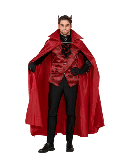 Déguisement Diable chic homme avec gants et jabot avec médaillon