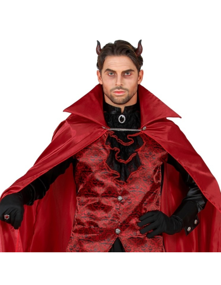 Déguisement Diable chic homme avec gants et jabot avec médaillon