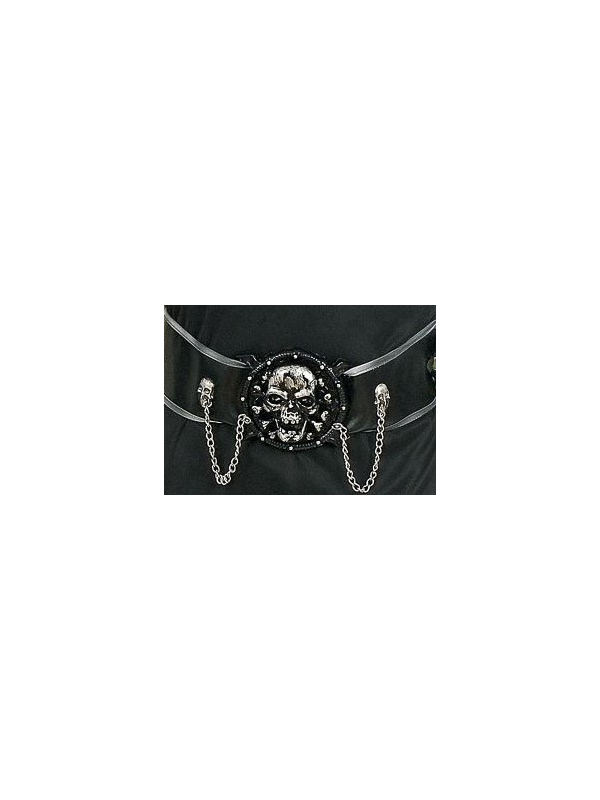 Déguisement prince de la mort avec masque et ceinture crâne 3D