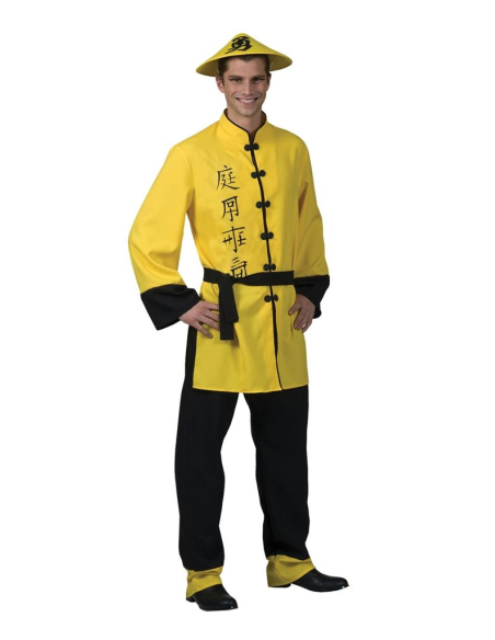 Déguisement Chinois pour homme jaune et noir