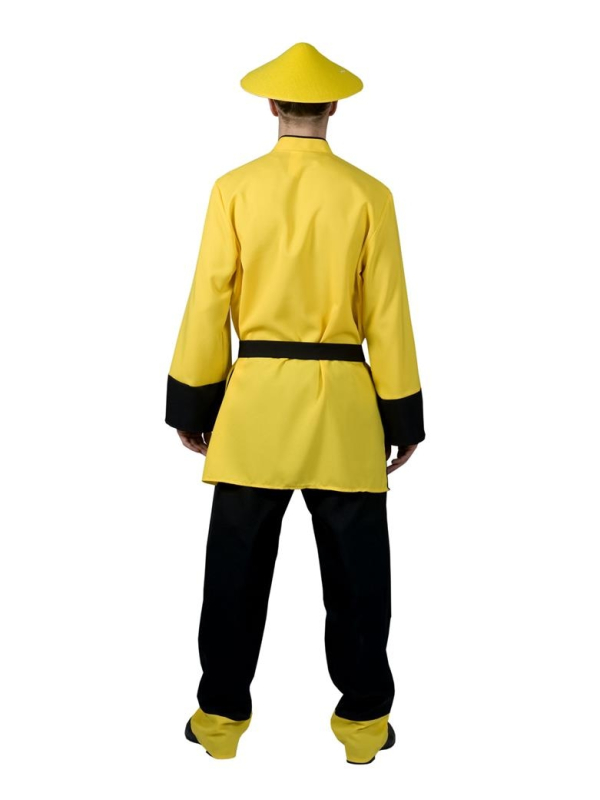 Déguisement Chinois pour homme jaune et noir
