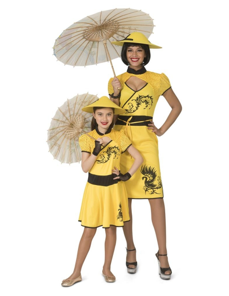 Déguisement Chinoise femme jaune et noir
