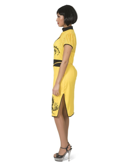 Déguisement Chinoise femme jaune et noir