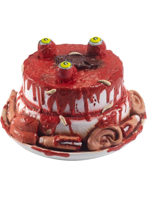Gâteau de zombie en latex avec restes humains et vers