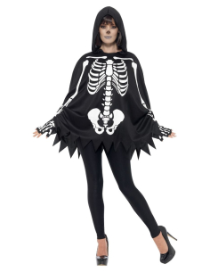Gilet D'Halloween Avec Têtes De Mort Grises - Taille M à XL, 100% Polyester