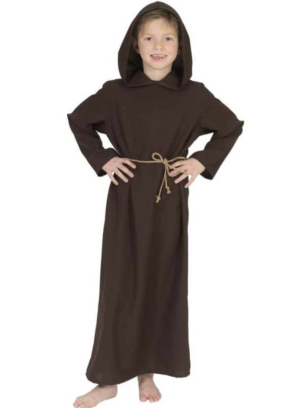Déguisement moine garçon marron avec capuche