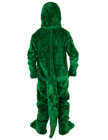 Mascotte de Dinosaure vert adulte avec accessoires