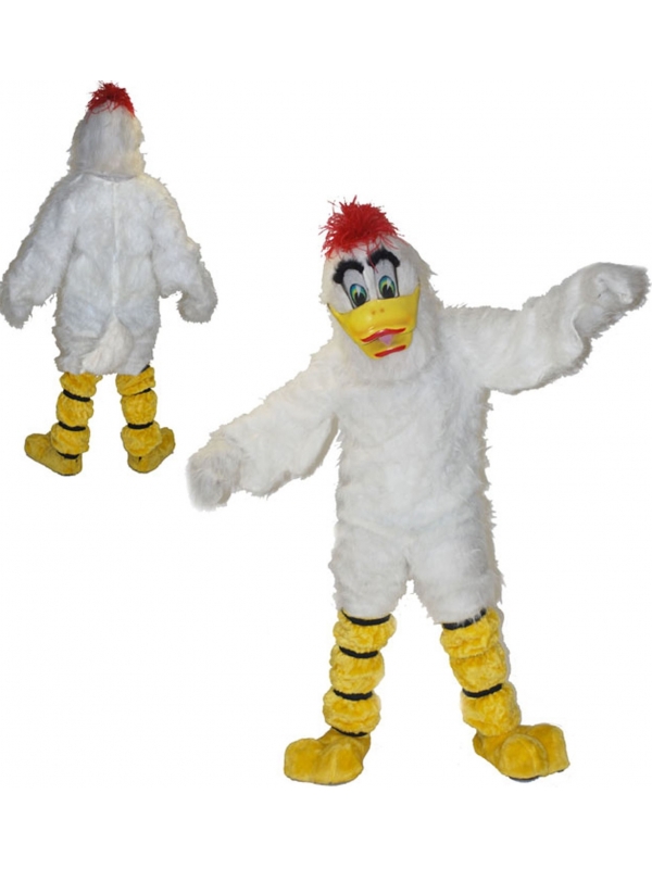 Mascotte Canard blanc adulte avec accessoires
