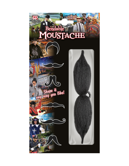 Moustache noire flexible