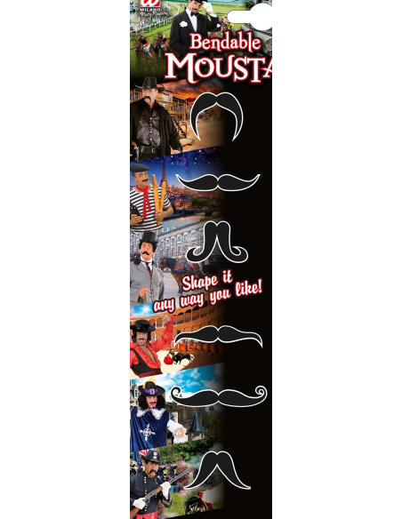 Moustache noire flexible tout personnage