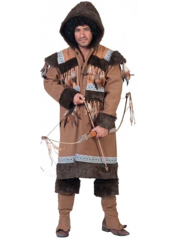 Déguisement chasseur Esquimau homme (manteau avec capuche et surbottes)