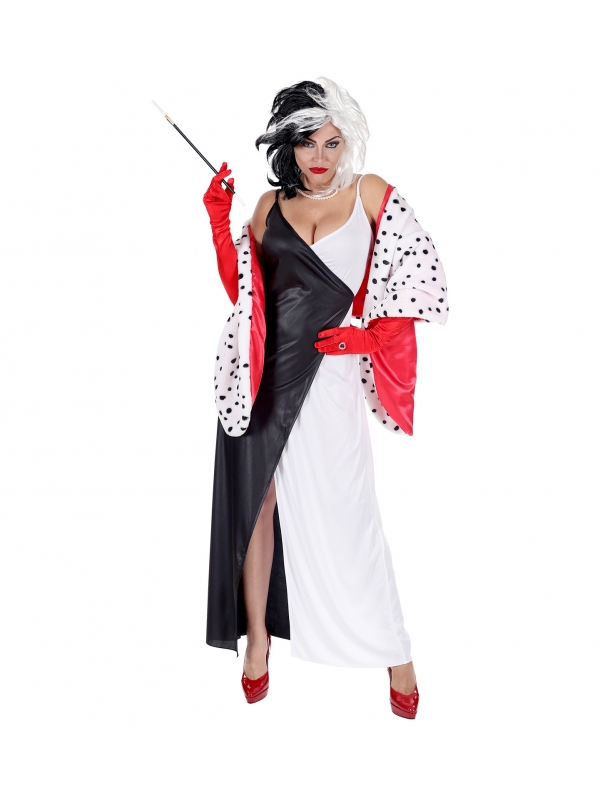 Déguisement Cruella femme du S au XL (robe et étole)
