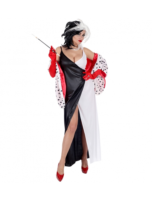 Déguisement Cruella femme du S au XL (robe et étole)