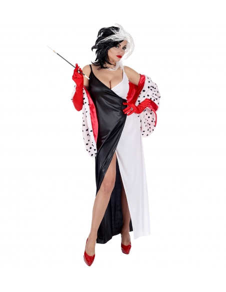 Déguisement Cruella femme du S au XL (robe et étole)