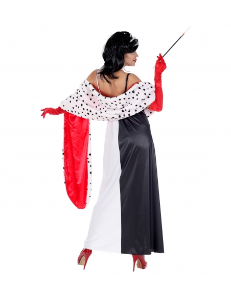 Déguisement Cruella femme du S au XL (robe et étole)