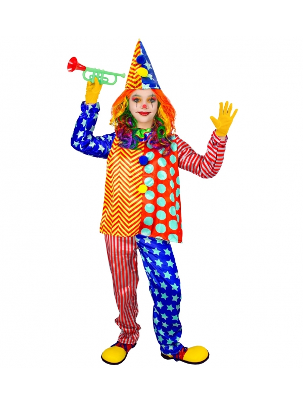 Déguisement Clown enfant avec collerette et chapeau