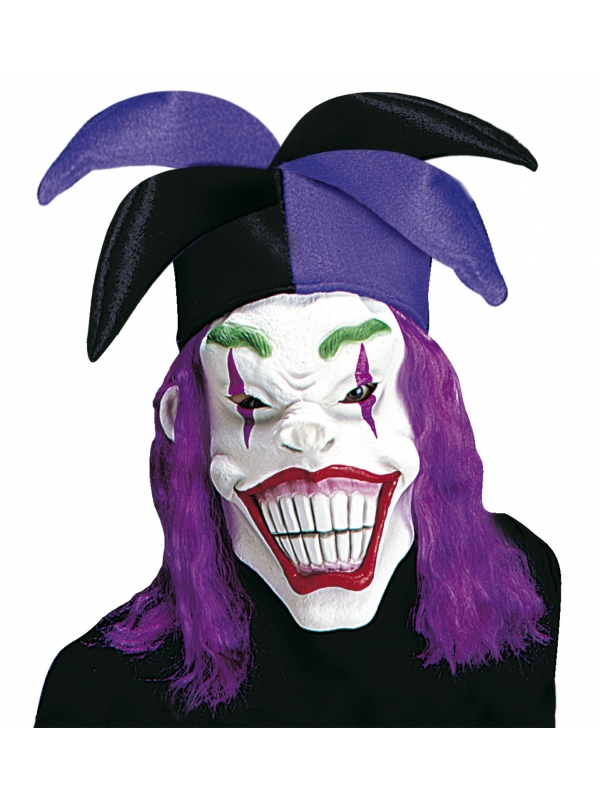 Masque Joker avec perruque et coiffe