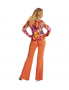 Chemisier femme années 70 multicolore du S au XXL 2