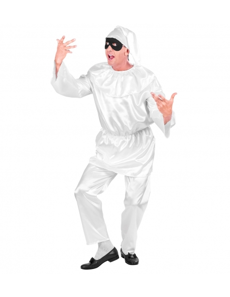 Déguisement Pierrot blanc adulte – Le personnage poétique et intemporel du carnaval