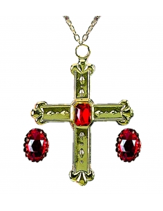 Set Cardinal collier croix et deux bagues