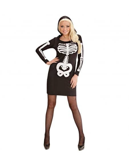 Déguisement Squelette glamour femme avec capuche